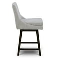 thumbnail image 4 of CHITA 26 inch Upholstered Swivel Fabric Counter Bar Stools with Back & Wood Legs, Ivory White, 4 of 11