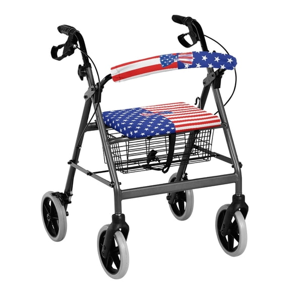 HELLHERO Bow Element on The American Flag Walker Covers Backrest Covers Waterproof Reusable Cover Only for Elderly