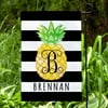 Pineapple Striped Personalized Garden Flag