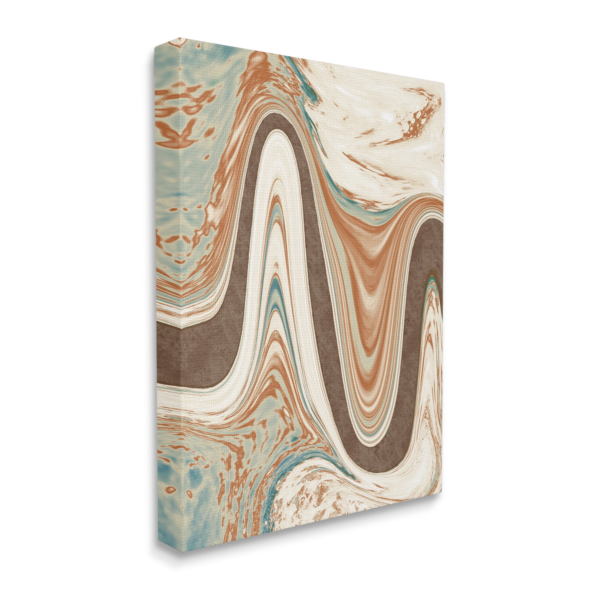 Stupell Industries Swirling Brown Abstract Wave Abstract Painting Gallery Wrapped Canvas Print Wall Art, 16 x 20