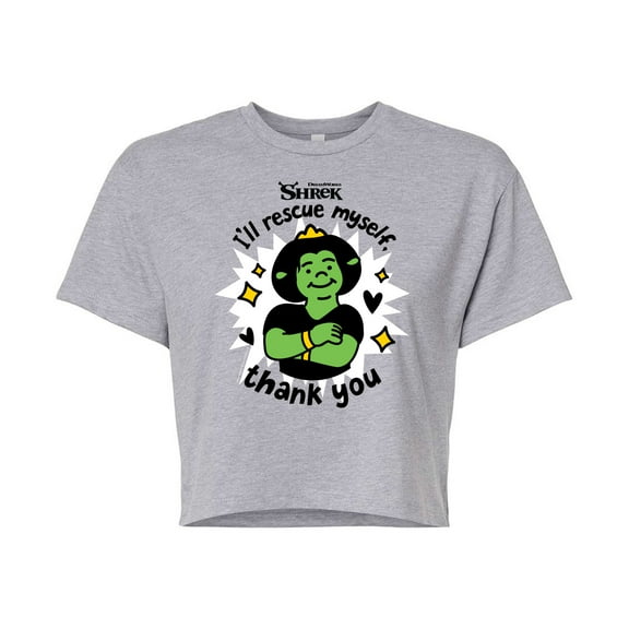 Shrek - Fiona Rescue Myself - Juniors Cropped Cotton Blend T-Shirt
