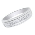 thumbnail image 2 of AFFY Round Shape White Natural Diamond Men's Wedding Band Ring In 10k White Gold (0.2 cttw) Ring Size-4, 2 of 2