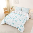 thumbnail image 2 of jejeloiu Ribbon Bowknot Bow Queen Comforter Set,White Blue Bedding Comforter Set For Bowtie Girls Reversible 3pcs, 2 of 7
