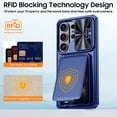 thumbnail image 4 of Vizvera para Samsung Galaxy S26 Ultra Funda de Teléfono con Tarjetero y Soporte y Cubierta Deslizante para Lente de Cámara, Protección Resistente de Alta Durabilidad Funda de Teléfono-azul, 4 of 8