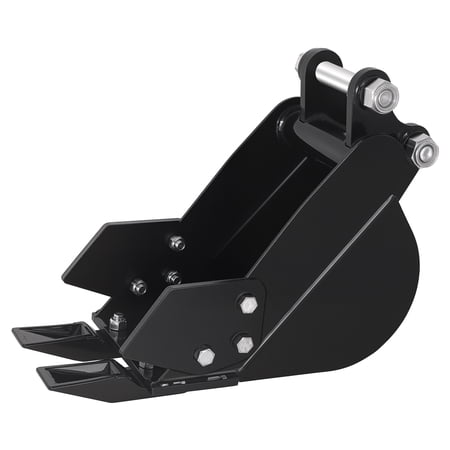 Mini Excavator Bucket 8.2&lsquo;&rsquo; Excavator Attachment up to 3 Tons 210mm Narrow Digging Buckets Hole Diameter 0.98in Center Wheelbase 4in Bucket Metal Trenching Digger with 2 Metal Teeth