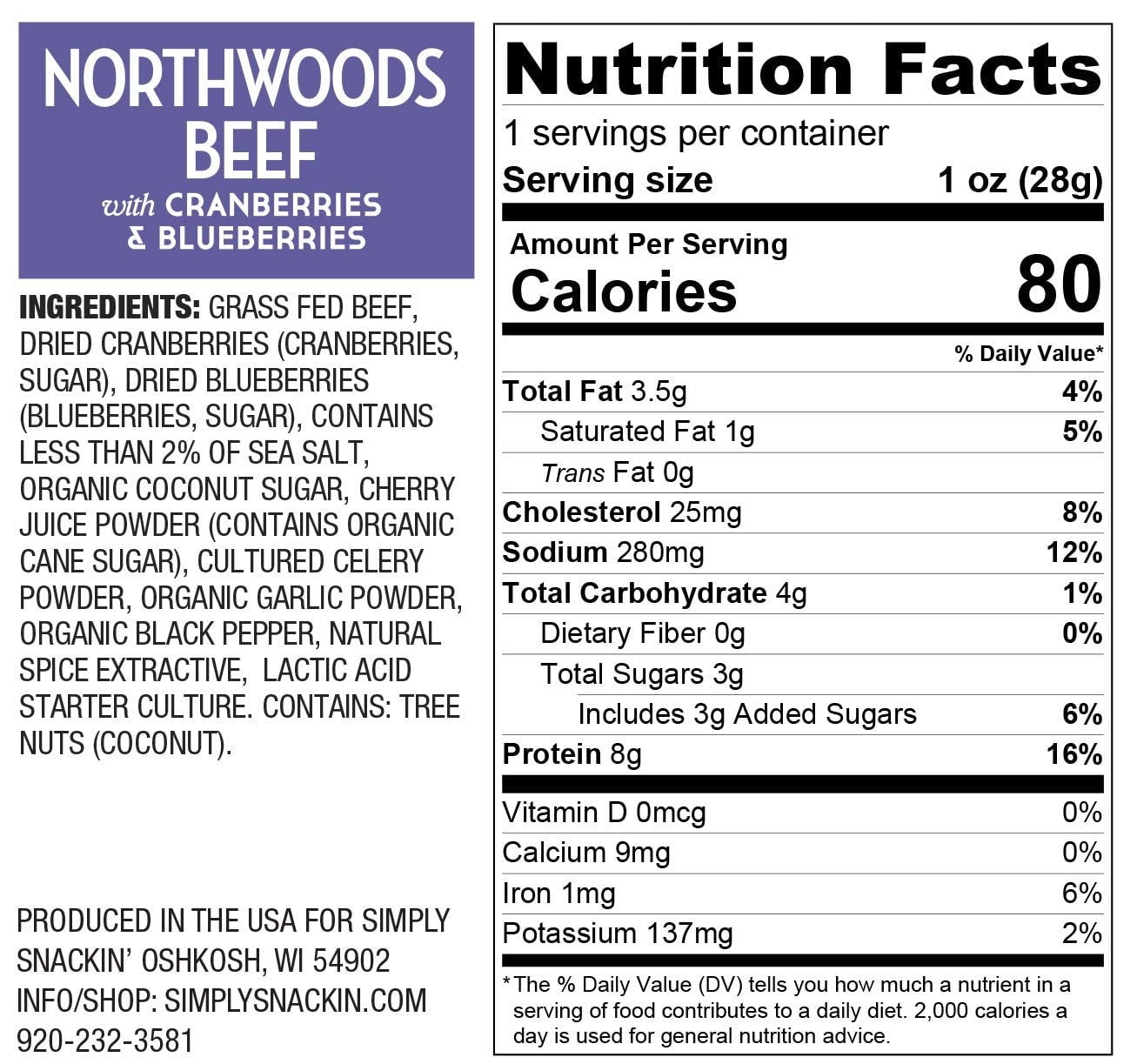 Simply Snackin' Beef Protein Snack - Variety Pack Sizes: 6-pc Variety Pack (24 Strips)