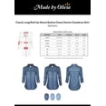 thumbnail image 2 of Made by Olivia Women's Classic Long/Roll Up Sleeve Button Down Denim Chambray Shirt, 2 of 6