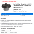 thumbnail image 2 of Fuel Tank Cap - Compatible with 1990 - 1993 Volvo 240 2.3L 4-Cylinder GAS 1991 1992, 2 of 2