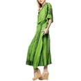 thumbnail image 5 of HAPPY BAY Women's Loungewear Oversize Caftan Maxi Boho Nightwear 2X-3X Green_AC660, 5 of 6