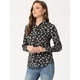 thumbnail image 3 of CamiFloral Con Botones Y BluDe ManLarCon Cuello En PunPaMujer Negro1 XL, 3 of 6
