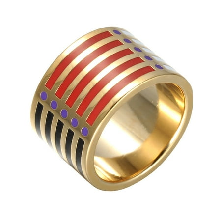 Red Sea Bamboo Ring - Lowest Price Ever!!! Fashionvare Women’s Gold Plated Handmade Enamel Ring Size 6