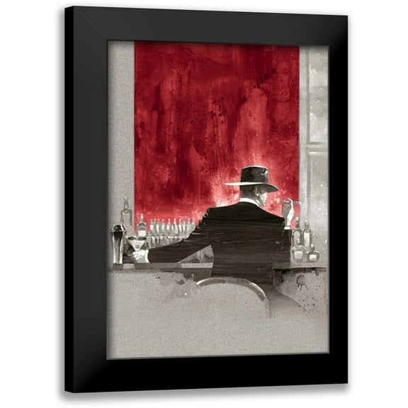 Lynch, Brent 14x18 Black Modern Framed Museum Art Print Titled - Cigar Bar Red Study