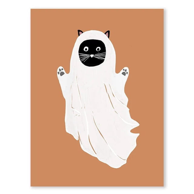 Póster de esqueleto de colmillos fantasma de Halloween, pintura de lienzo de calabaza de otoño nórdico, fiesta de vacaciones, sala de estar, decoración Interior, imágenes