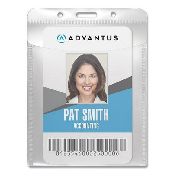 PVC-Free Badge Holders, Vertical, Clear 3.5" x 5.13" Holder, 3.13" x 4.13" Insert, 50/Pack | Bundle of 2 Packs