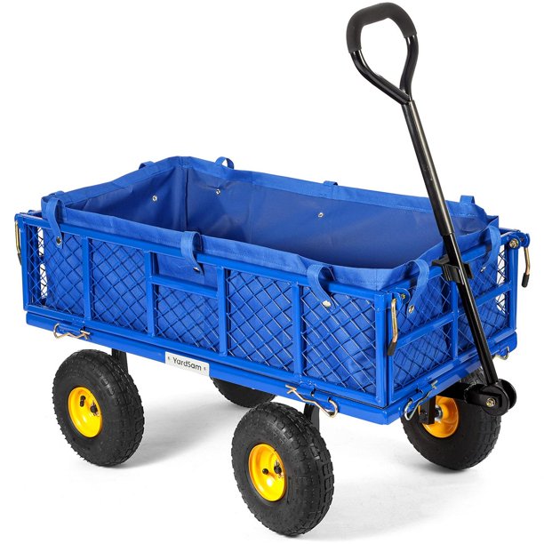 Yardsam Utility Steel Garden Carts and Wagons, Lawn Wagon Cart Heavy