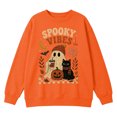 thumbnail image 4 of ZHOGXU Halloween Themed Girls Ghost Pumpkin Cat Print Pullover Sweatshirt Long Sleeve O Neck Top For Kids Casual School Streetwear,Orange,1-2 Years, 4 of 4