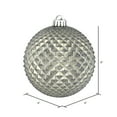 thumbnail image 2 of Vickerman 6" Pewter Durian Glitter Ball Ornament, 4 per Bag, 2 of 2