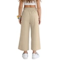 thumbnail image 5 of Xdegoge Capri Pants for Girls Drawstring Elastic Waist Wide Leg Pant Cute Lightweight Breathable Bottoms Spring Summer 2026 Trendy Clothing with Pockets, 5 of 8