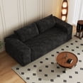 thumbnail image 4 of S-HOME Ergonomic Loveseat Sofa in Striped Pattern with Foam Cushion,  Deep Seat Design for Living Room, Bedroom and Apartments, Black, 4 of 9