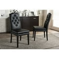 thumbnail image 4 of Baxton Studio Dylin Modern and Contemporary Black Faux Leather Button-Tufted Nail heads Trim Dining Chair (Set of 2), 4 of 4