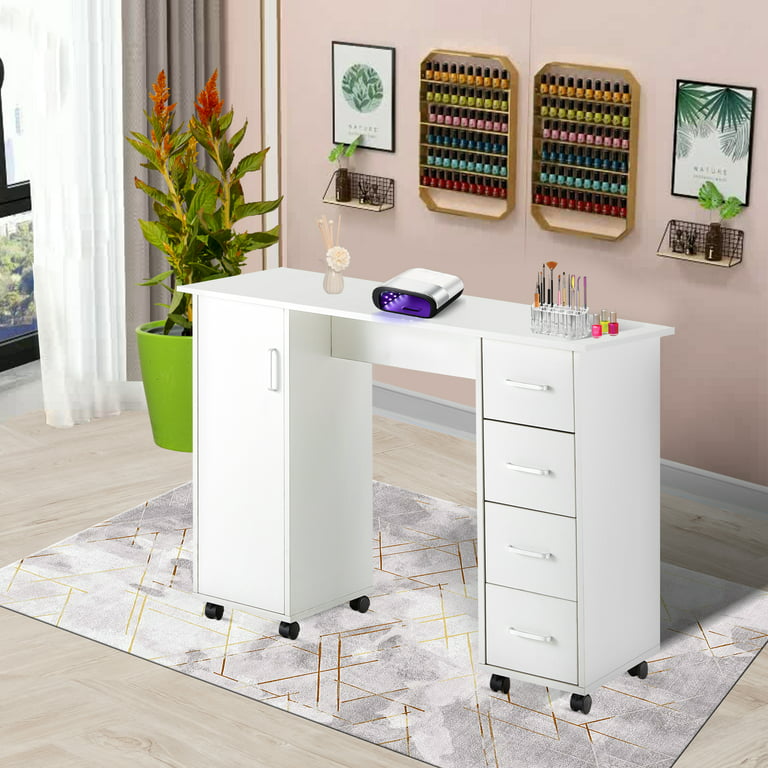 Steal These Storage Solutions  Home nail salon, Nail salon design,  Manicure table