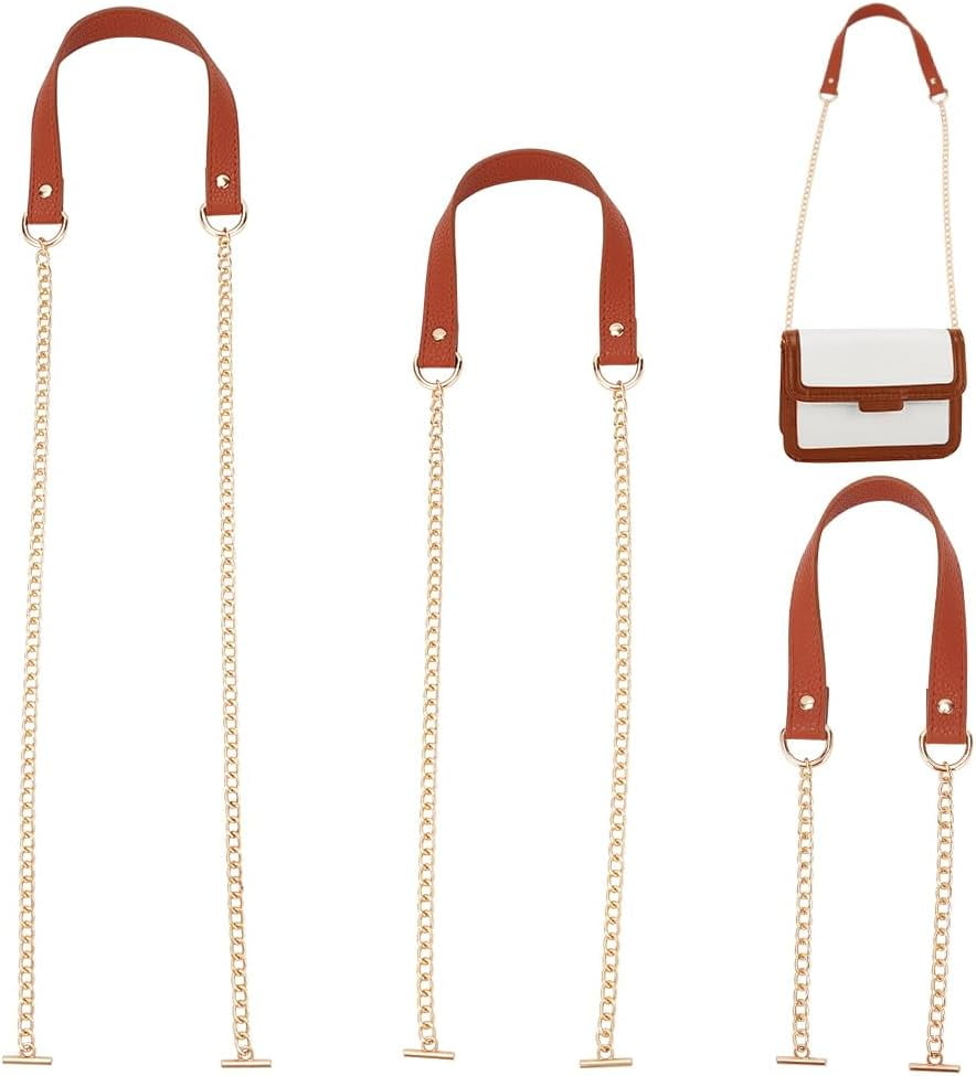 3 Pieces PU Leather Purse Chain Strap 24.4/39.88/47.7 Inch