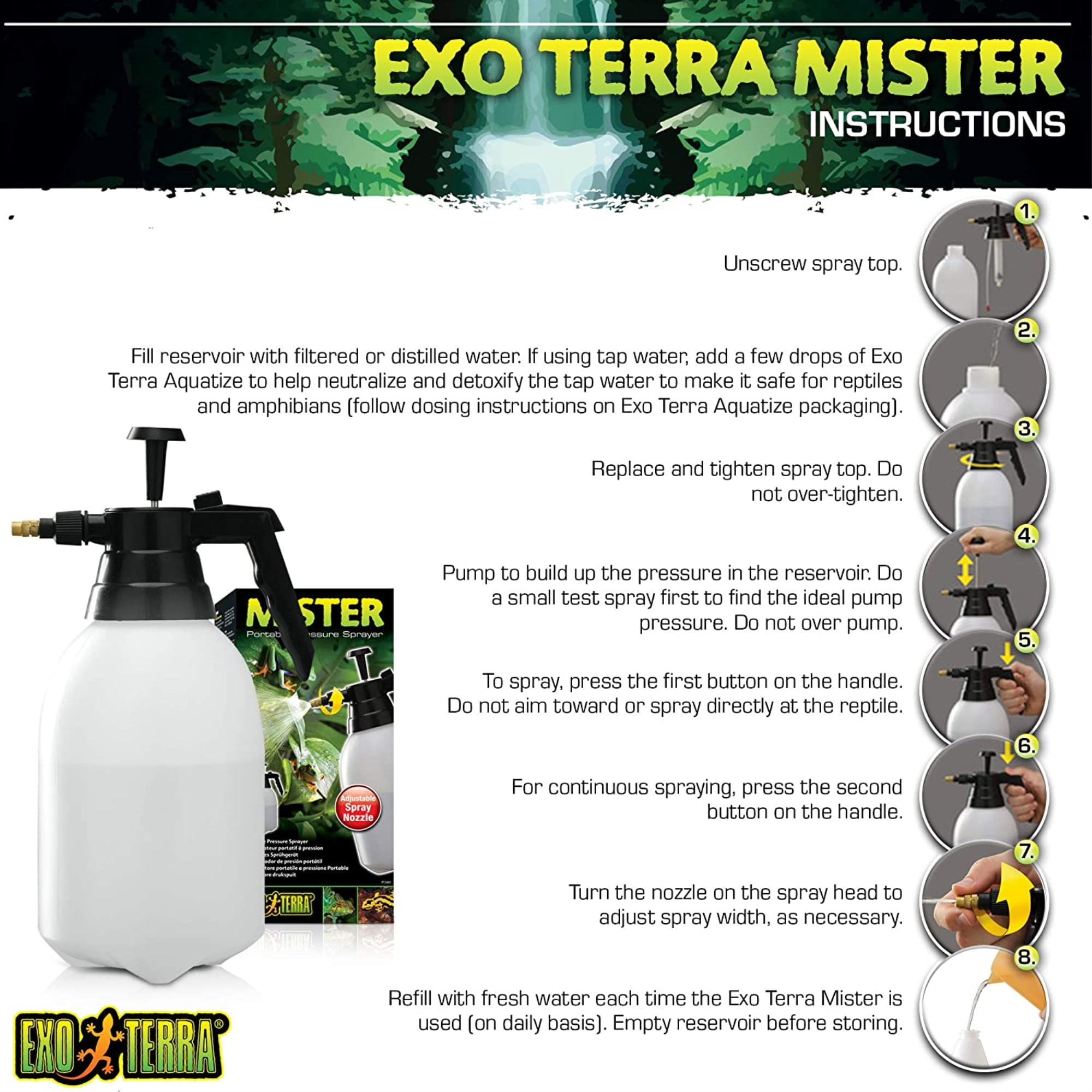 Spruzzatore Exo Terra Mister 1.5 Litri - Per Terrari E Rettili | Nebbia E Getto - Foto 8