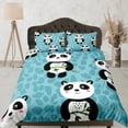 thumbnail image 1 of Panda y bambú verde azulado funda nórdica para niños, juego de cama completo, rey,, 1 of 4