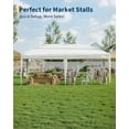 thumbnail image 2 of 10x20 Pop Up Canopy Tent with 4 Sidewalls, Heavy Duty Outdoor Canopy UPF 50+ All Season Waterproof Commercial Street Vendors Party Tents with Roller Bag, 8 Stakes & 6 Sandbags,White, 2 of 7