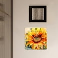 thumbnail image 3 of 10 Inch Wall Clock Battery Operated Silent Clock Decorative for Office, Kitchen, Outdoor, Living Room，Cute Sunflower Yellow on Green Print, 3 of 4