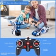 thumbnail image 2 of Coche transformable 2 en 1 con control remoto para niños de 5 a 12 años, robot de deformación, coche de policía RC (blanco), 2 of 5