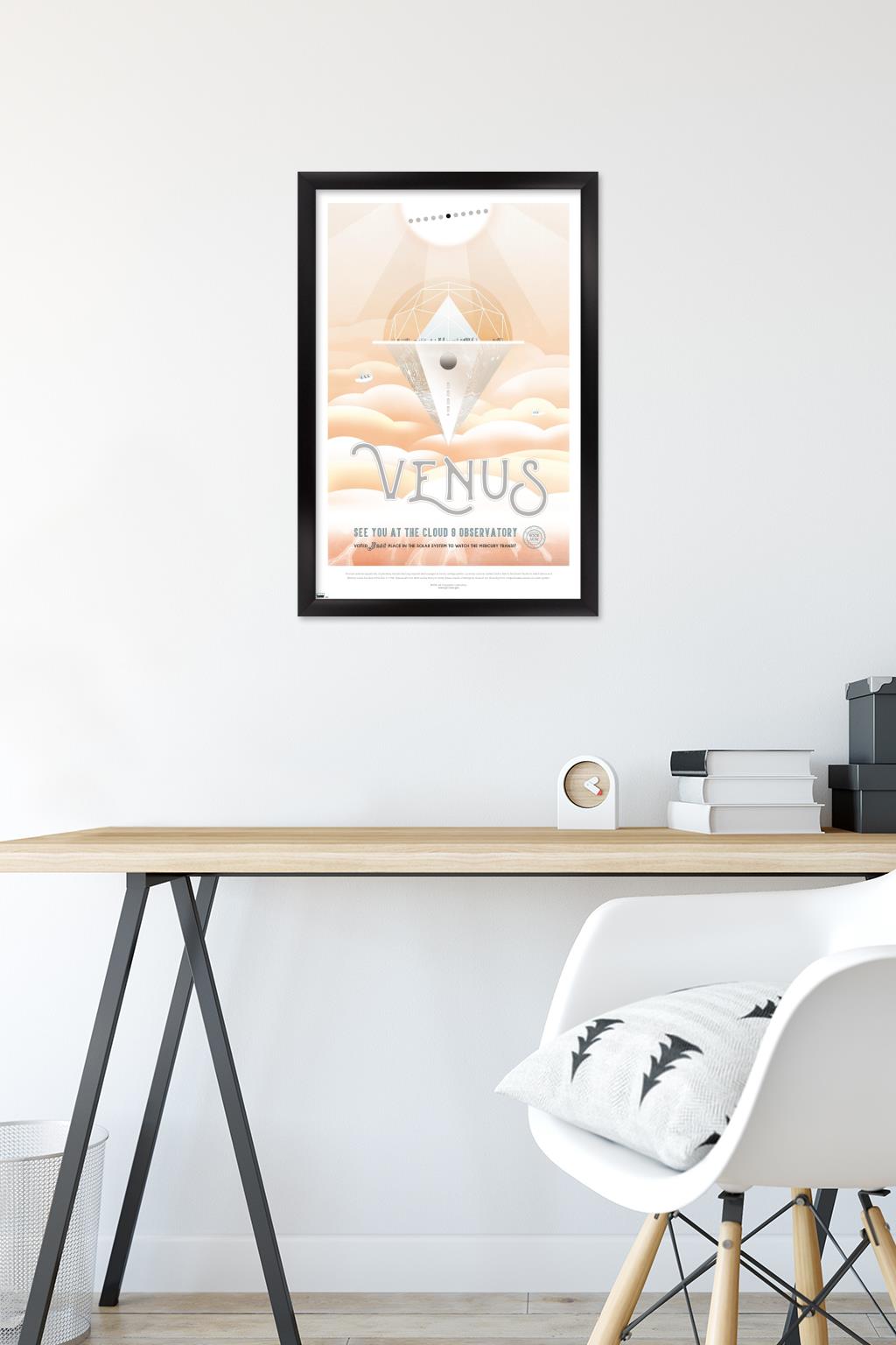 NASA - Venus Travel Poster Wall Poster, 14.725" x 22.375" Framed