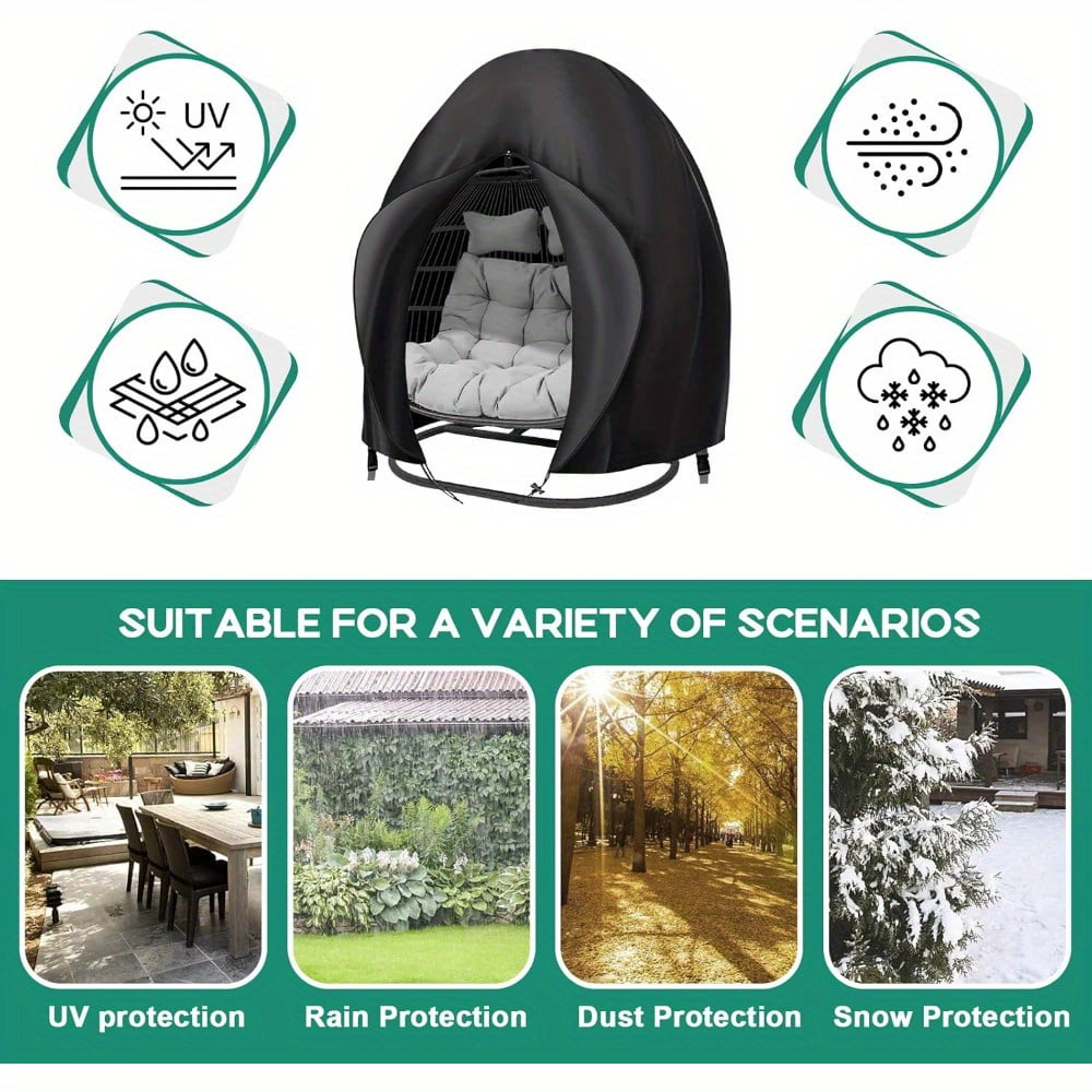 Egg Chair Cover,Patio Extra Large Double Egg Chair Cover for Outdoor Furniture, Heavy Duty Swing Hanging Egg Chair Cover Waterproof, Dust-Proof,91x80 Inches