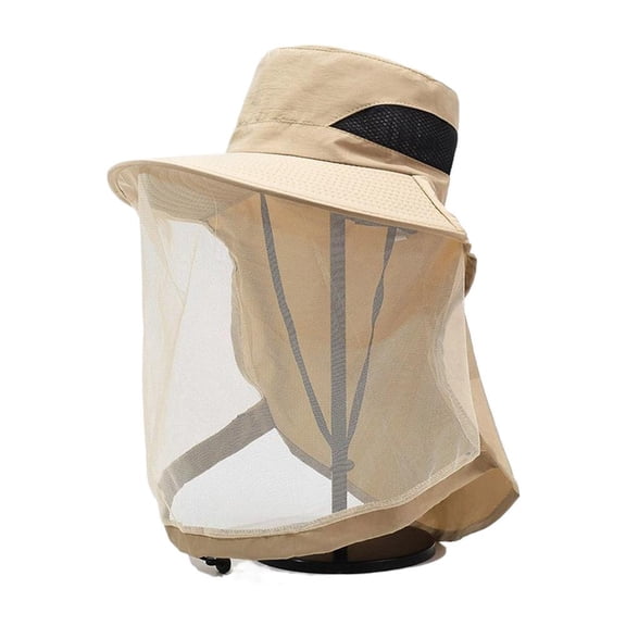 Mosquito Head Net Hat Wide Brim Insect Protection Hat Breathable Sun Hat for Fishing Gardening Hiking Camping