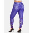 thumbnail image 4 of Rosegal Women's Halloween Skull Butterfly 3D Print Plus Size Jeggings, 4 of 5