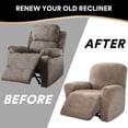 thumbnail image 5 of AIGIA 4-Pieces Recliner Chair Cover Velvet Stretch Recliner Couch Covers for Reclining Chair Slipcovers Non Slip Form Fitted, 5 of 7