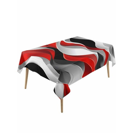 Red Black Grey Table Cloth Moire Modern Artwork Abstract Waterproof Tablecloth for Rectangle Tables Reusable Washable Fabric Table Cover for Restaurant Kitchen Dining Tables 54 x108 Red Black Grey Table Cloth Moire Modern Artwork Abstract Waterproof Tablecloth for Rectangle Tables Reusable Washable Fabric Table Cover for Restaurant Kitchen Dining Tables 54 x108
