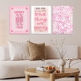 thumbnail image 3 of Trendy Preppy Canvas Wall Art Framed Set of 3 Pink Lucky You Poster Prints Queen of Hearts Poker Aesthetic Pictures Retro Guest Check Decor Painting for Living Room Bedroom Bathroom 12x16in, 3 of 7