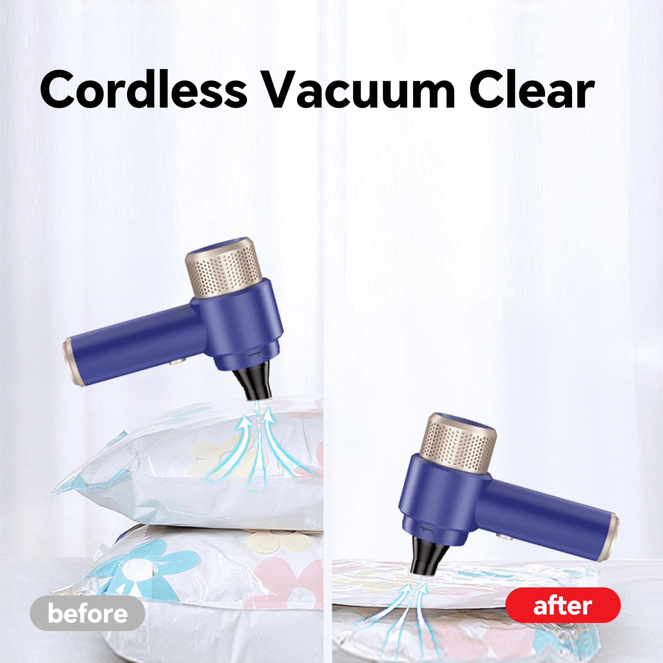 SIMWAL Handheld Vacuum Cleaner, 9000Pa Air Duster and Vacuum Cleaner with LED Light, Portable Cordless Car Vacuum with Multi-Nozzles, Mini Vacuum for Car, Office, Home