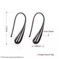 thumbnail image 3 of QQTDFG Silver Plated Threader Drop Dangle Hook Rose Yellow Gold Black Earrings L18-Black, 3 of 5