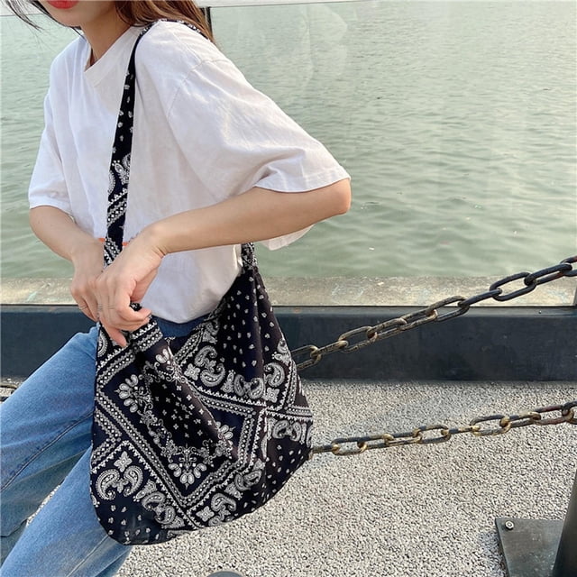 Bolso de hombro informal, bolso de lona informal, bandolera a so correa para el hombro, bolso de capacidad, bolso bohemio , negro Baoblaze Bolsas de hombro
