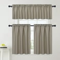 thumbnail image 6 of GlowSol Kitchen Curtains 30"W x 30"L Farmhouse Waffle Cafe Curtain Blackout Half Window Curtain for Bathroom, Taupe, Set of 2, 6 of 7