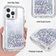 thumbnail image 4 of YUNOVA for iPhone 16/16 Pro/16 Pro Max/16 Plus Case Glitter Floating Liquid Shiny Quicksand Case for Women Girls Heavy Duty Shockproof Protective Case Hard PC Bumper Soft TPU Cover, 4 of 7