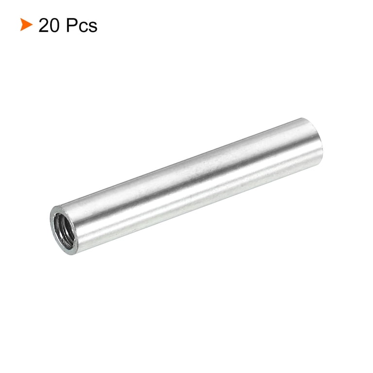 Pack De 30 Tuercas De Unión Redondas M4x0.7mm - Longitud 30mm, Acero Al Carbono, Para Conectar Barras Roscadas