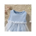 thumbnail image 6 of Chollius Newborn Baby Girl Dress Casual Solid Color Sleeveless Love Heart Bowknot Lace Tulle Triangle Jumpsuit, 6 of 9