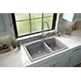thumbnail image 3 of Karran Qt-711 Drop-In Quartz Composite 33 In. 1-Hole 60/40 Double Bowl Kitchen Sink In Grey, 3 of 4