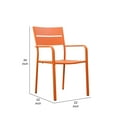 thumbnail image 5 of Benjara Meta 22 Inch 6 Piece Dining Chair Set, Orange Aluminum Frame, Stackable, 5 of 5
