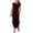 Wine, variant on IROINNID Long Dresses For Women Fashion Summer Round-Neck Solid Casual Short Sleeve Dress Summer