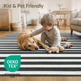 thumbnail image 4 of ODIKA 9'x12' Washable Area Rug Under Door Striped Farmhouse Pinstripe Layering Stripe Front for Great Room, Indoor Concept, Large Living Low Pile, Flatwoven, 4 of 7