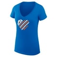 thumbnail image 2 of Women's G-III 4Her by Carl Banks  Royal New York Mets Super-Slim Fit Lightweight Heart V-Neck T-Shirt, 2 of 5